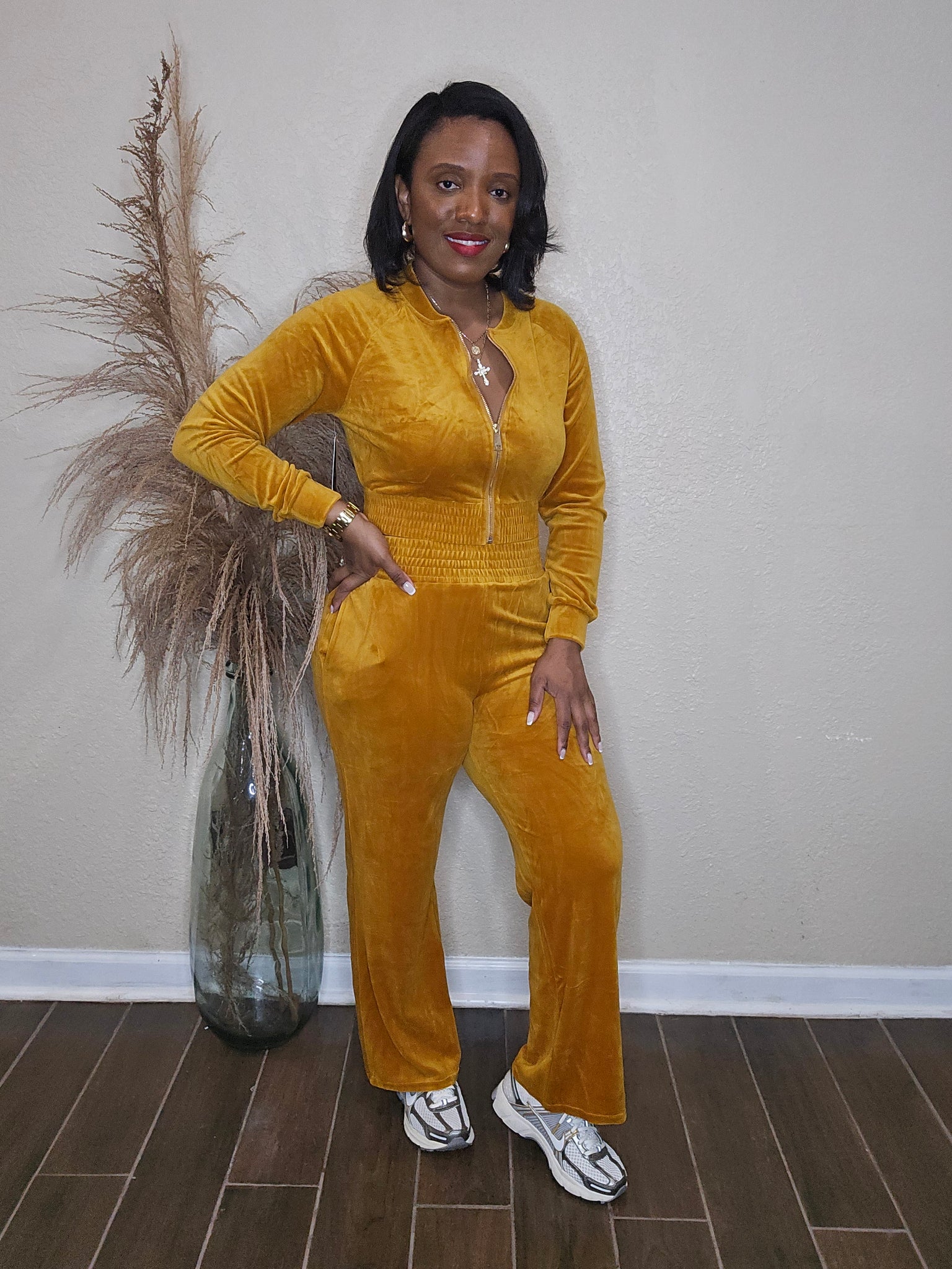 It Girl Velour Set (TOFFEE)