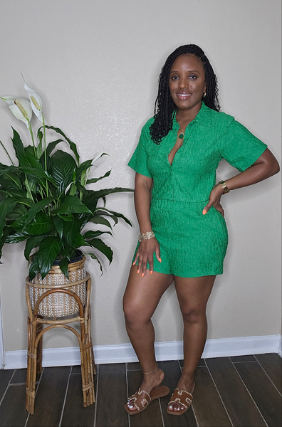 Ready for Vacay Short Set(GREEN)