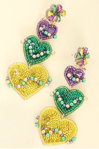 In Love with Mardi Gras Earrings