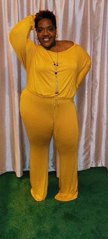 Nothing to Lose Jumpsuit Curvy (MUSTARD)