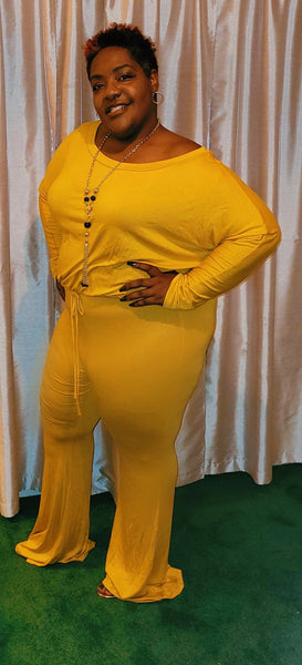 Nothing to Lose Jumpsuit Curvy (MUSTARD)