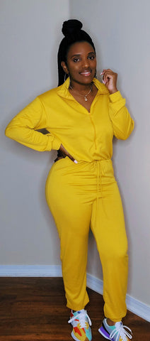 Sporty Chic Jumpsuit (MUSTARD)