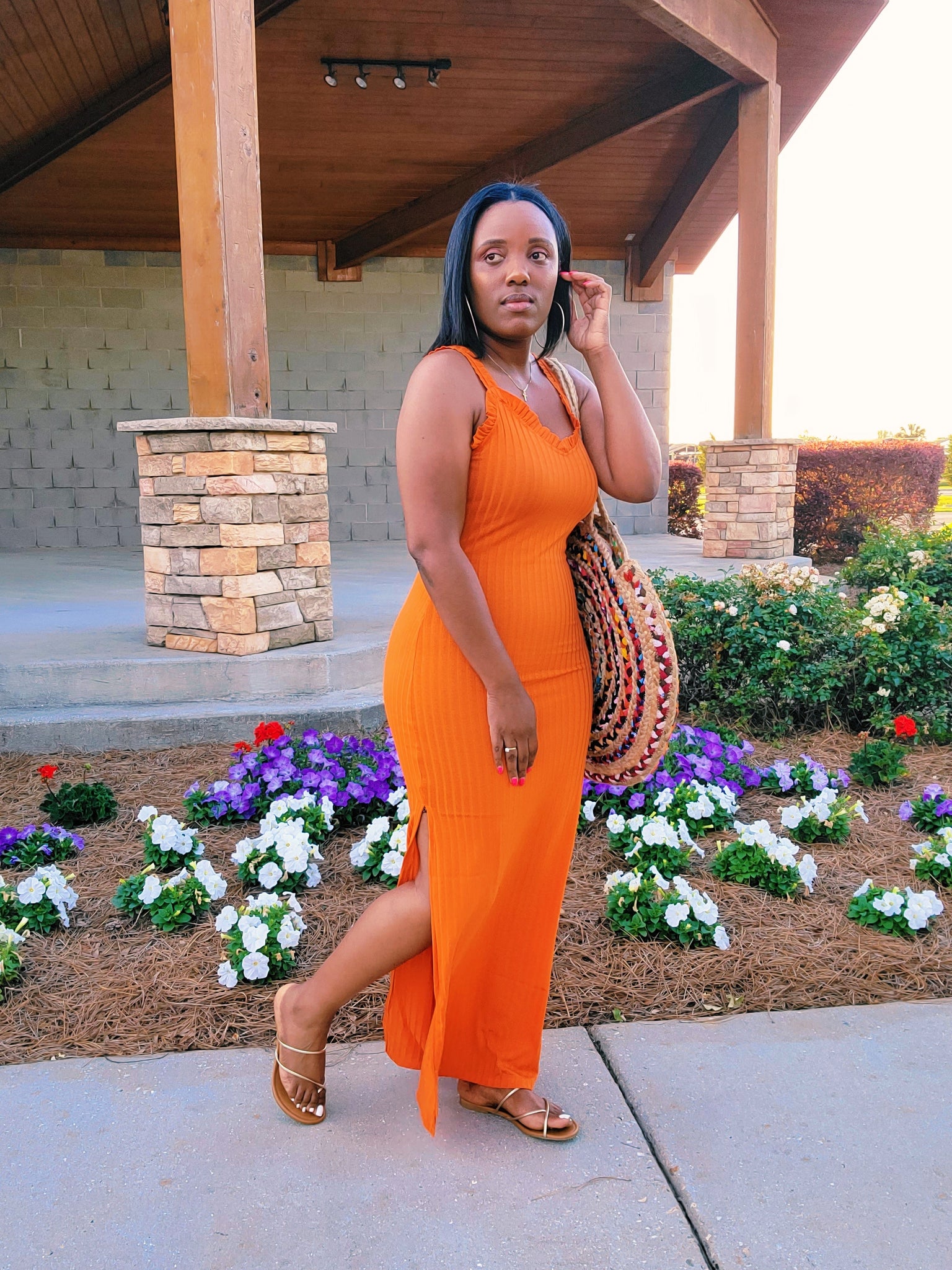 Ruffle Me Up Maxi Dress (ORANGE)