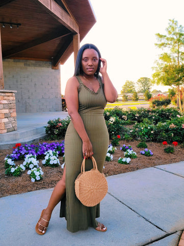 Ruffle Me Up Maxi Dress (OLIVE)