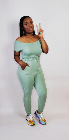 On the Go Jumpsuit(SAGE)