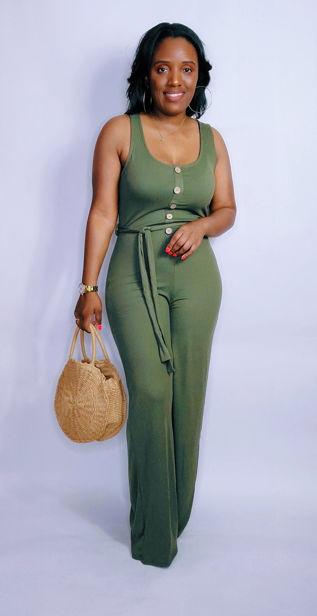 Tie It Up Jumpsuit (OLIVE)