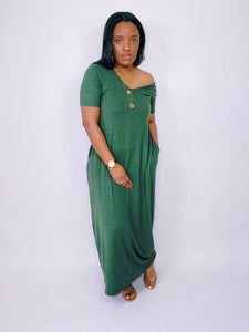 Just Chill Maxi Dress (ARMY GREEN)