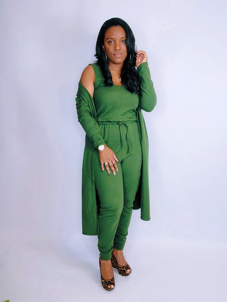 All In One Jumpsuit Set(ARMY GREEN)