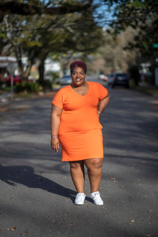 T-Shirt Dress Curvy (ORANGE)